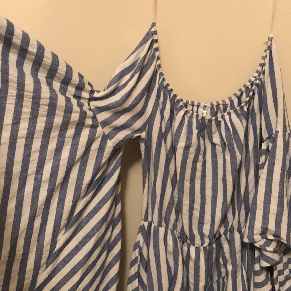 Blue and white dress